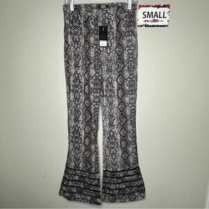 L&B Small gray snake accent hem pants casual dress